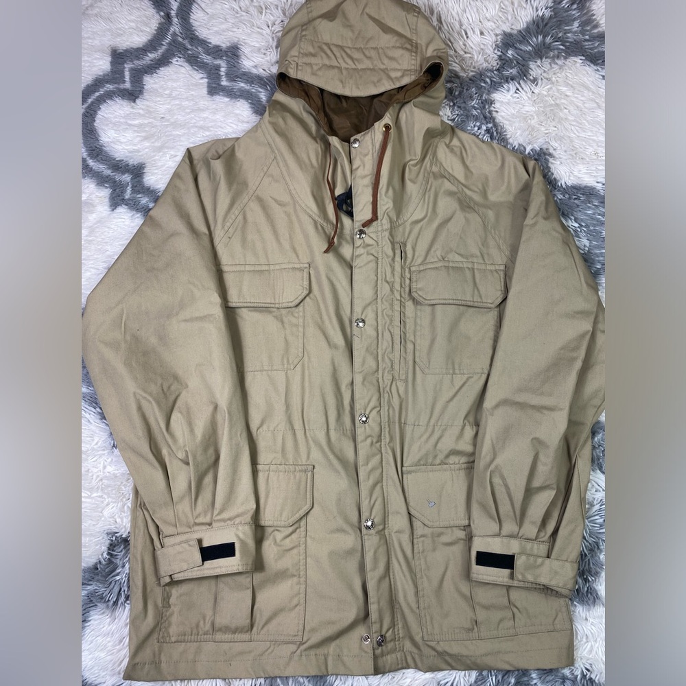 Vintage Rei Co-Op Jacket Sz XL Beige  Outdoor Hiking Hooded Jacket Men Softshell